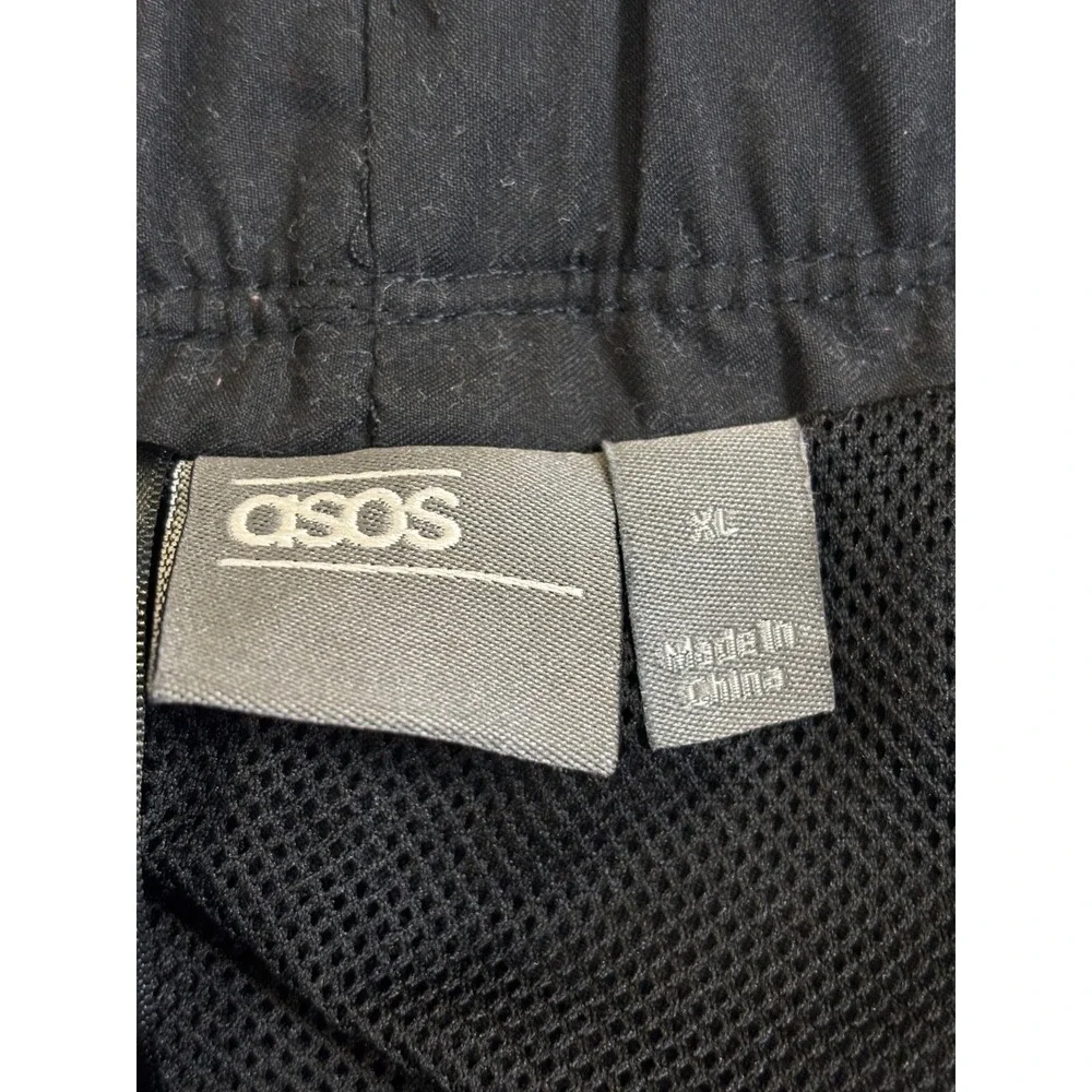 ASOS Swim Board Shorts Mens XL Black Mesh Lined Drawstring Swimwear Surfing‎